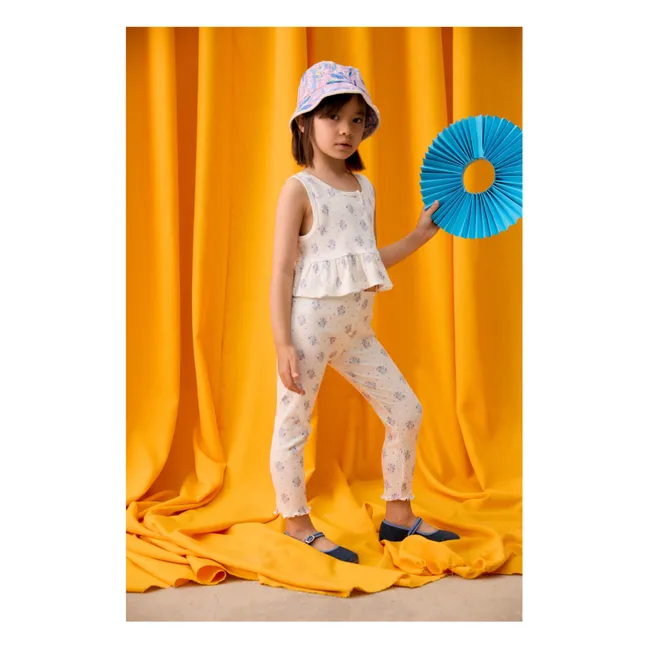 Anandou Floral Ribbed Legging | Cream