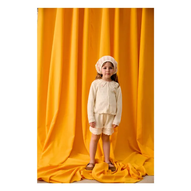 Pantalón corto calado de punto Mekylane | Crema