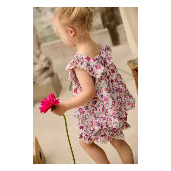 Pantalones cortos de flores vallaloides | Crema