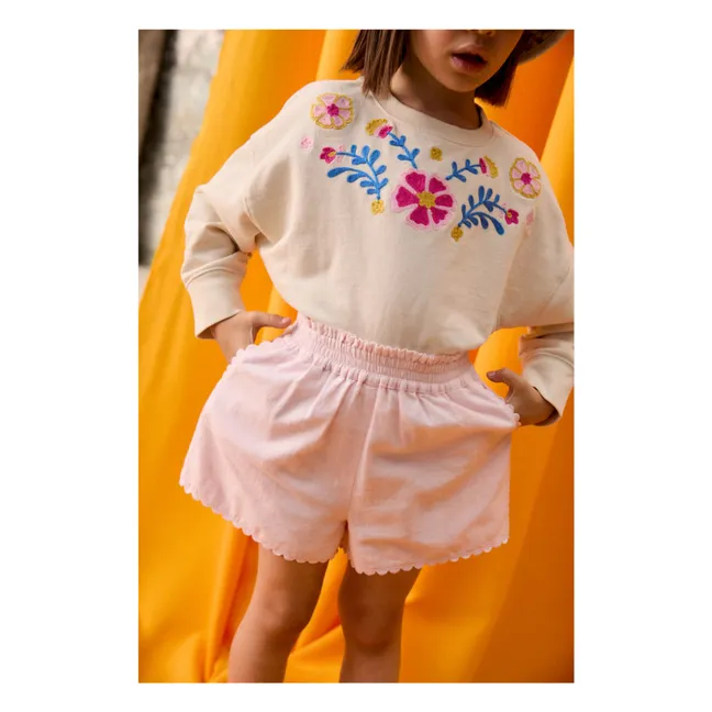 Besticktes Sweatshirt Estella | Cremefarben