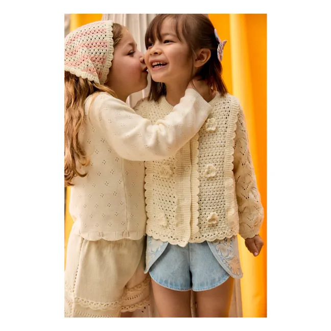 Chai openwork vest | Cream