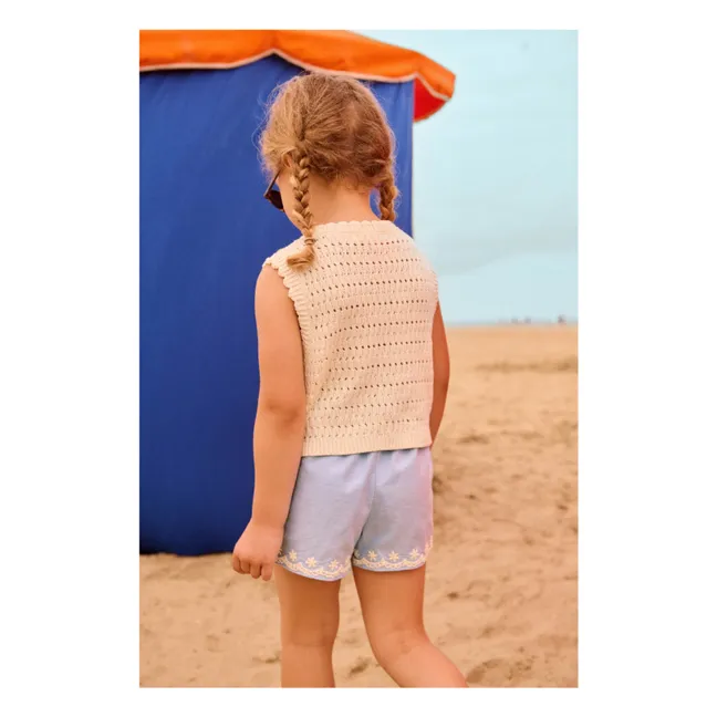 Top de punto Rynia bordado | Crema