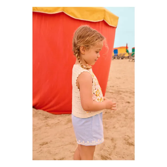 Top de punto Rynia bordado | Crema