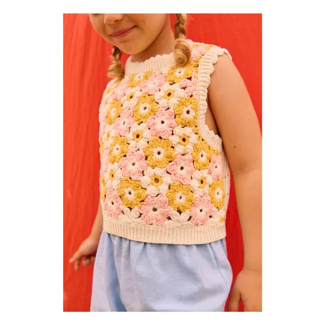 Top de punto Rynia bordado | Crema