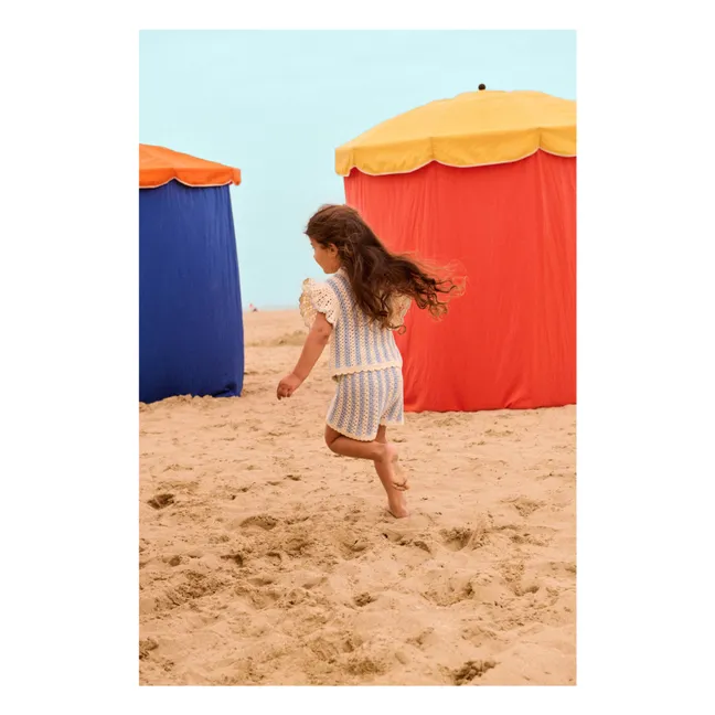 Lyse Striped Mesh T-shirt | Blue