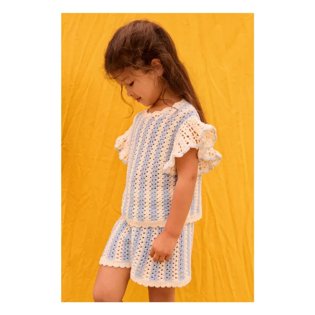 T-shirt Lyse Rayé Maille | Bleu