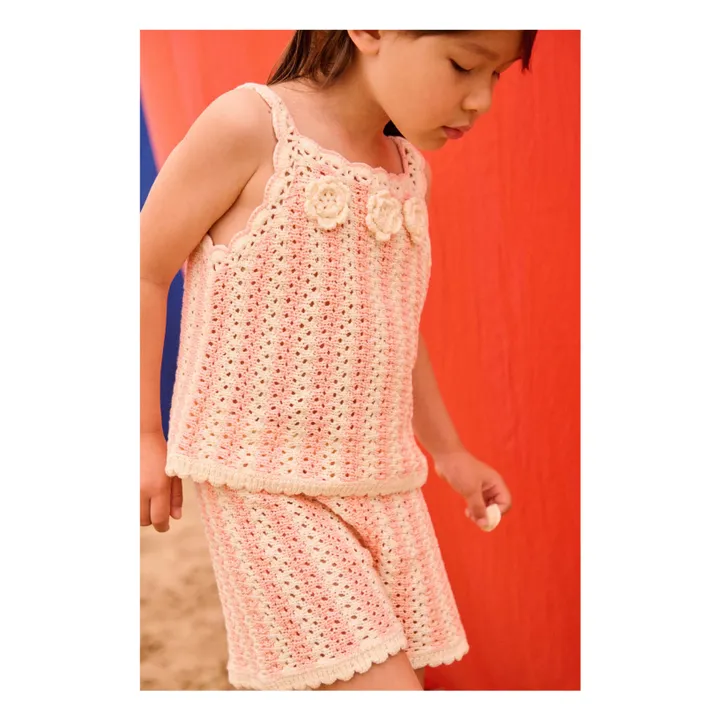 Larya Striped Mesh Top | Pink- Product image n°2