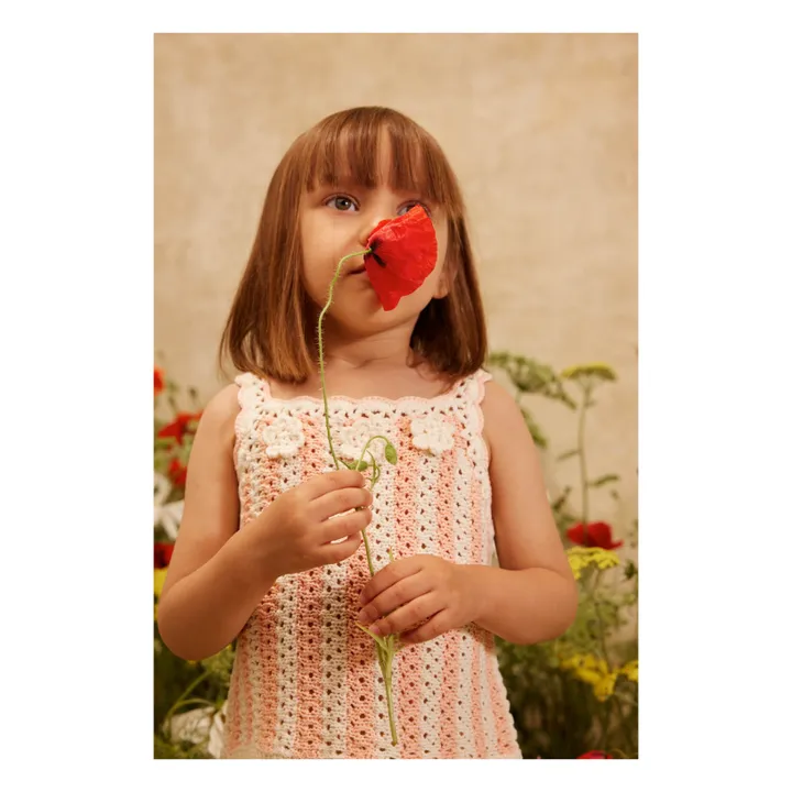 Larya Striped Mesh Top | Pink- Product image n°1