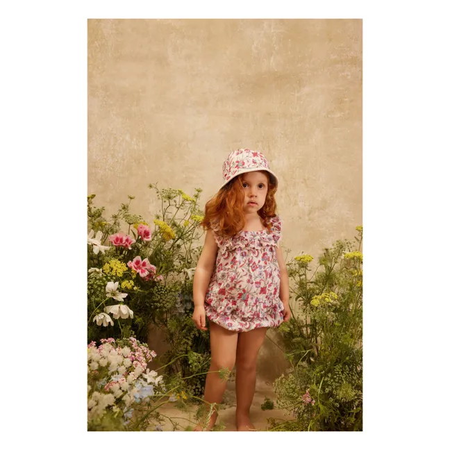 Blouse Volants Inessa Fleurie Coton Bio | Crème