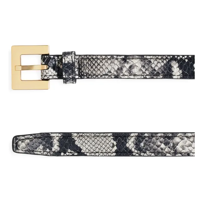 Cinturón Nicola de piel con relieve de serpiente | Gris