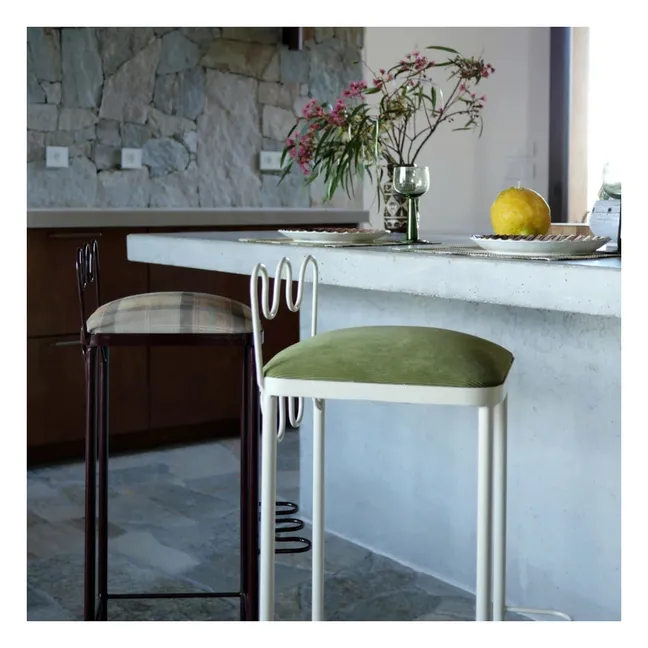 Tabouret de bar Dolores en toile déperlante   | Kaki