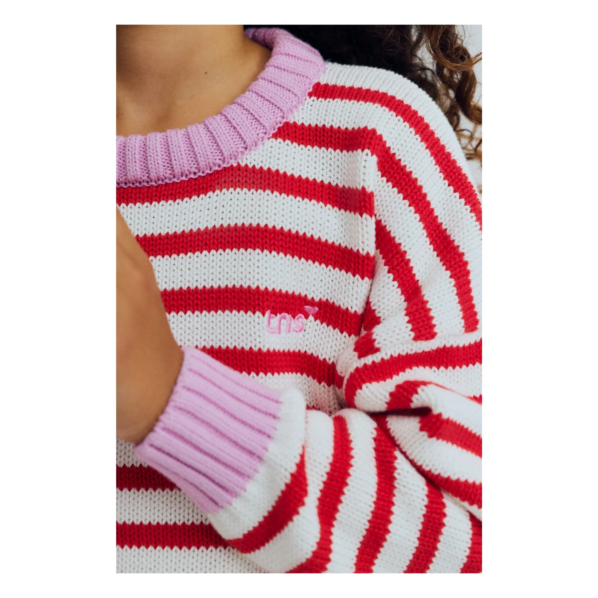Pull Marigold Rayé | Rouge- Image produit n°4