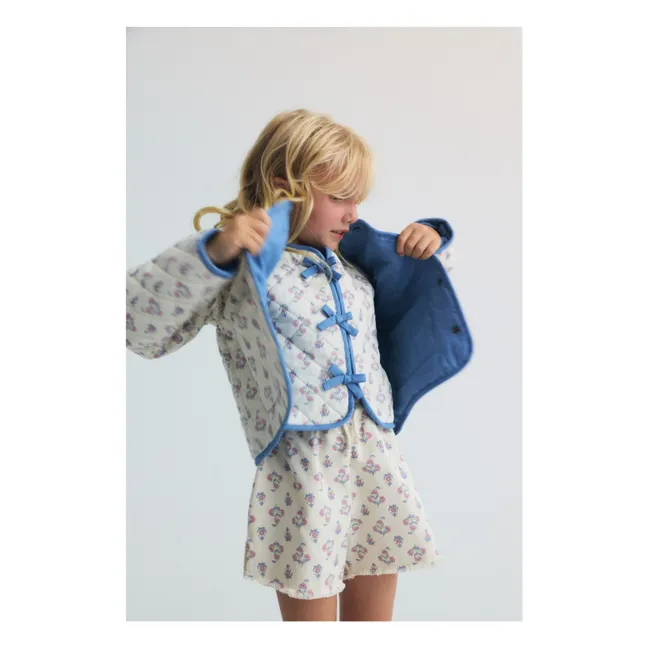 Gilet Sans Manches Clavel Fleuri | Ecru