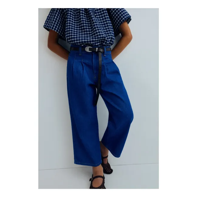 Blouse Jasmine Carreaux | Bleu foncé