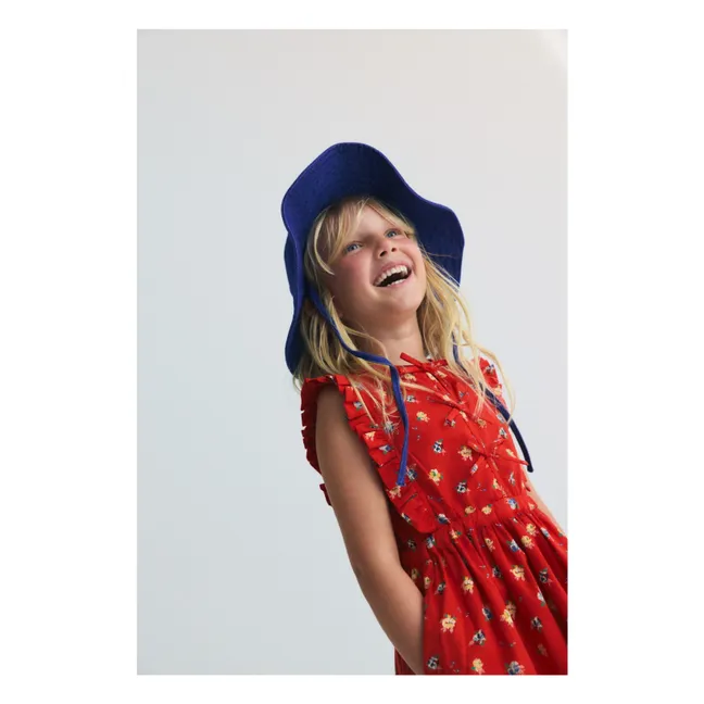 Robe Amapola Fleurie Coton Bio | Rouge