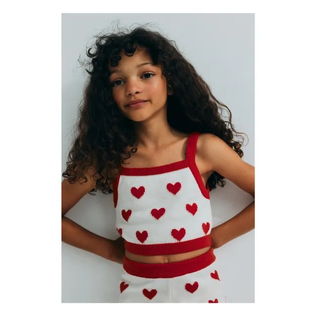 Jacquard-Top Maqui Herzen | Weiß