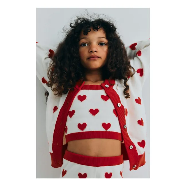 Jacquard-Top Maqui Herzen | Weiß