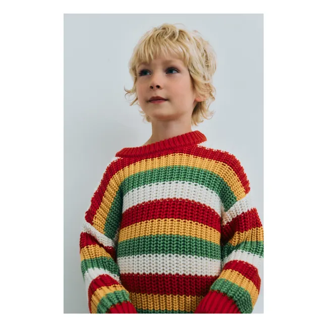 Gestreifter Lantana-Pullover | Rot