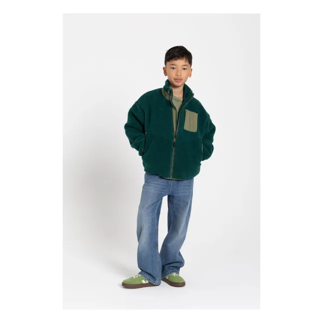 Paulo Bi-Material Sherpa Jacket | Green