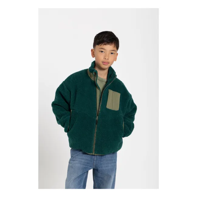 Veste Bi-Matière Façon Sherpa Paulo | Vert