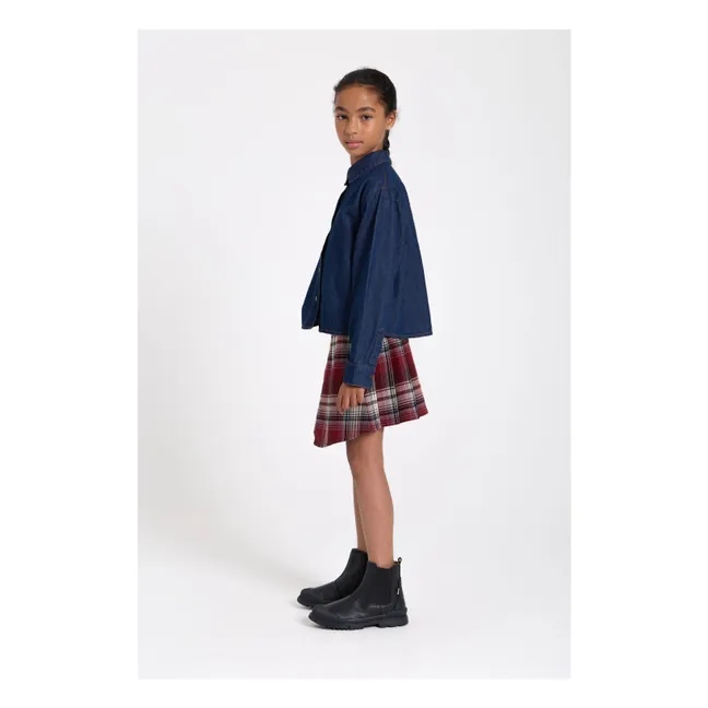 Sterling Check Asymmetrical Skirt | Aubergine