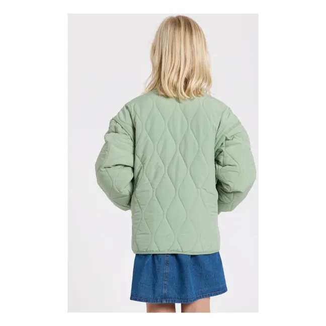 Fuzzy Quilted Bomber | Sage