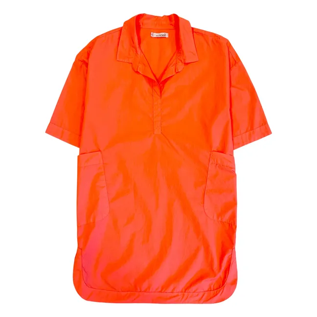 Cadaques Oversize Shirt Dress | Tangerine