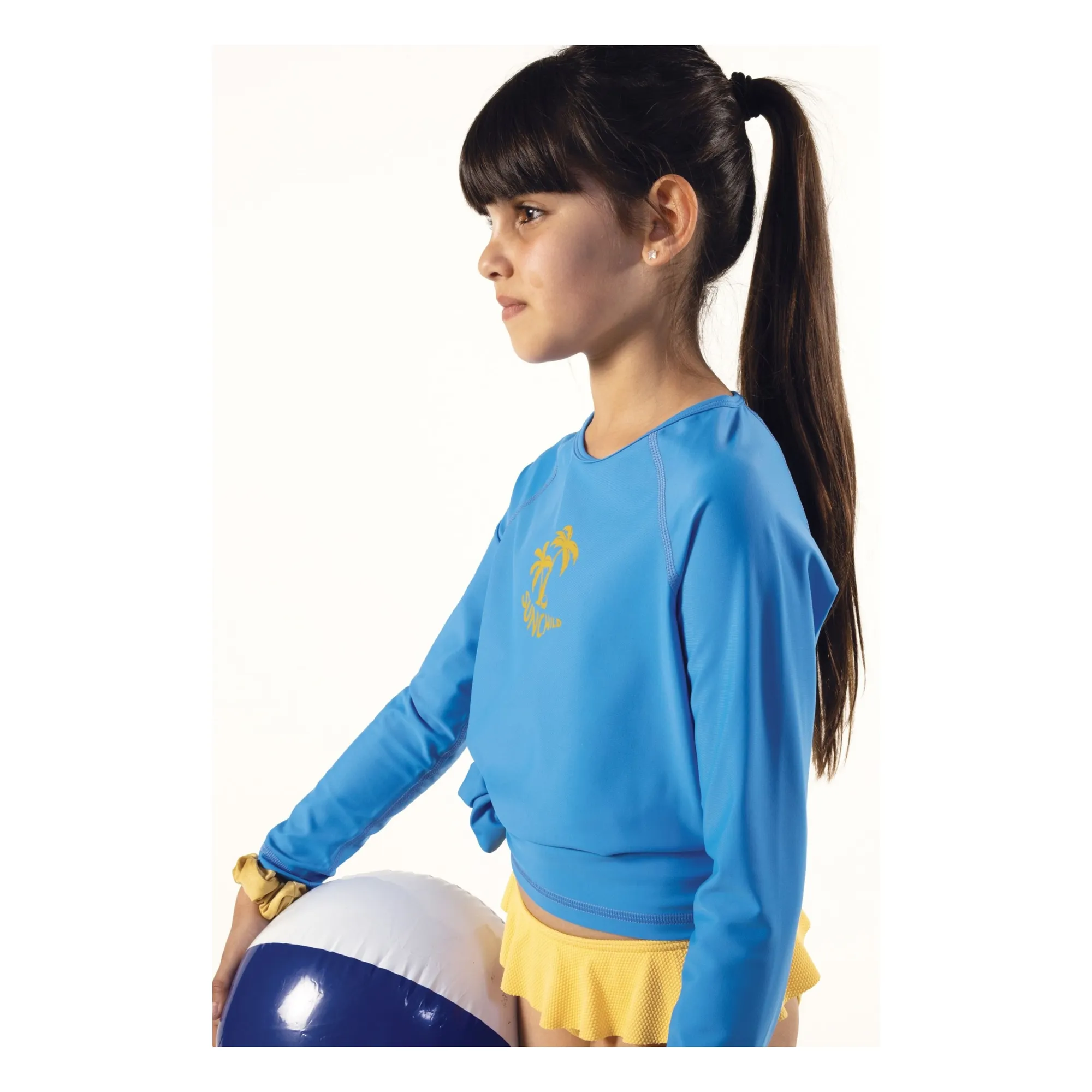 T-shirt Anti-UV Saco Smallpalm | Bleu azur- Image produit n°1