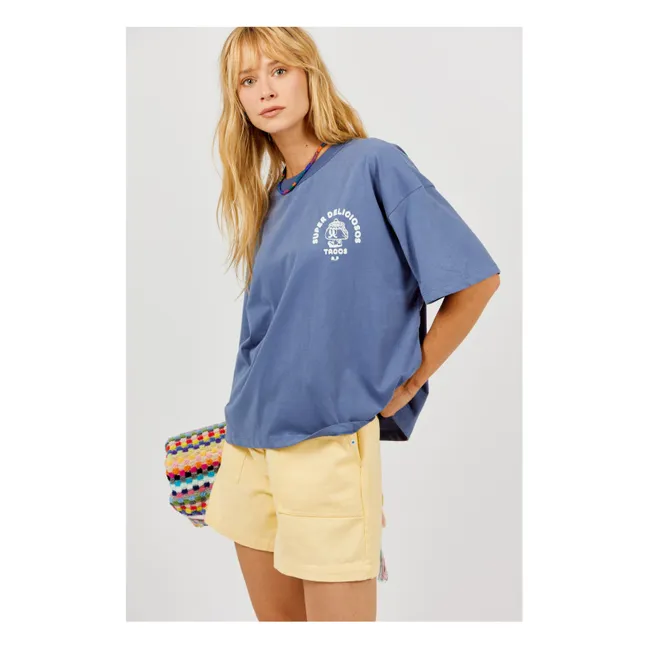 Camiseta de algodón ecológico Super Tacos | Azul Noche