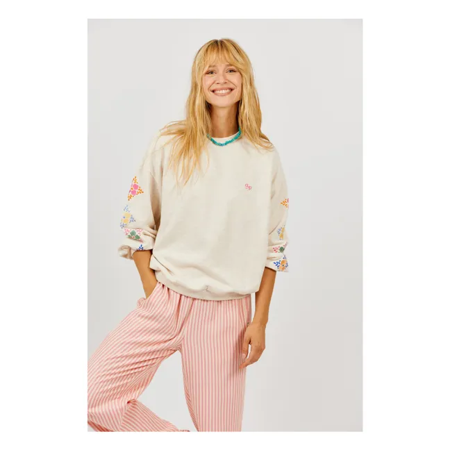 Sweat Embroidery Organic Cotton | Sand