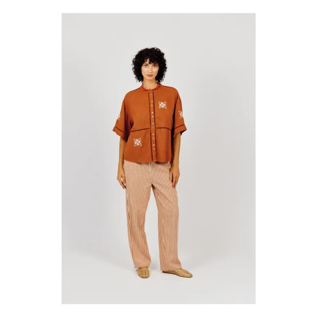 Transat Stripes Pants | Brown