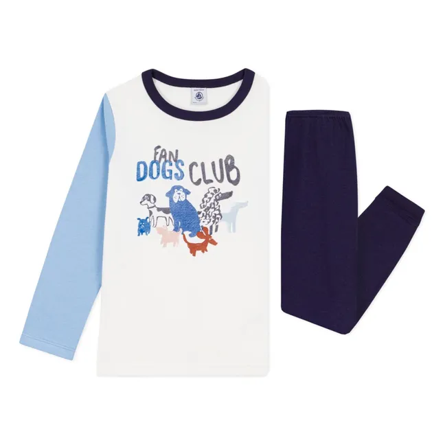 Pijama de algodón orgánico Fan Dogs Club | Azul