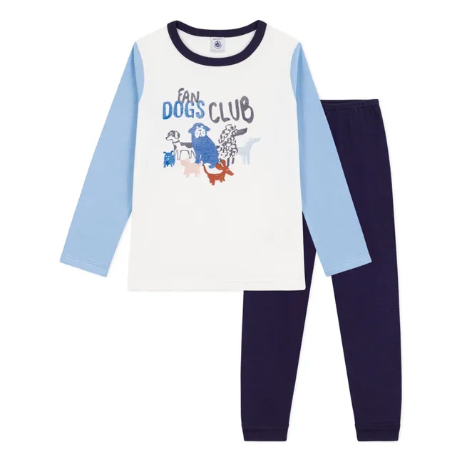 Pijama de algodón orgánico Fan Dogs Club | Azul