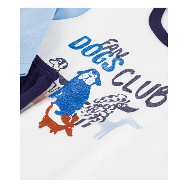 Pyjama Fan Dogs Club Coton Bio | Bleu
