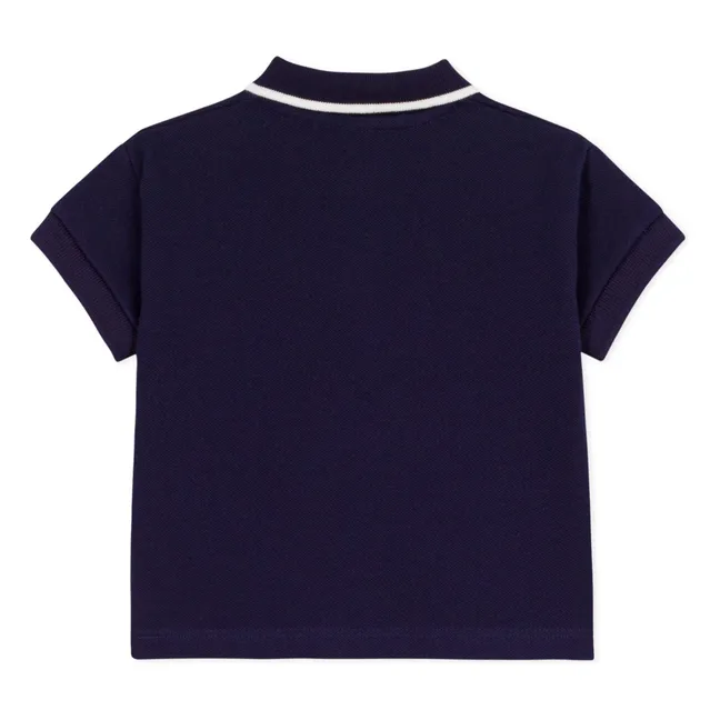 Organic cotton baby polo shirt | Midnight blue