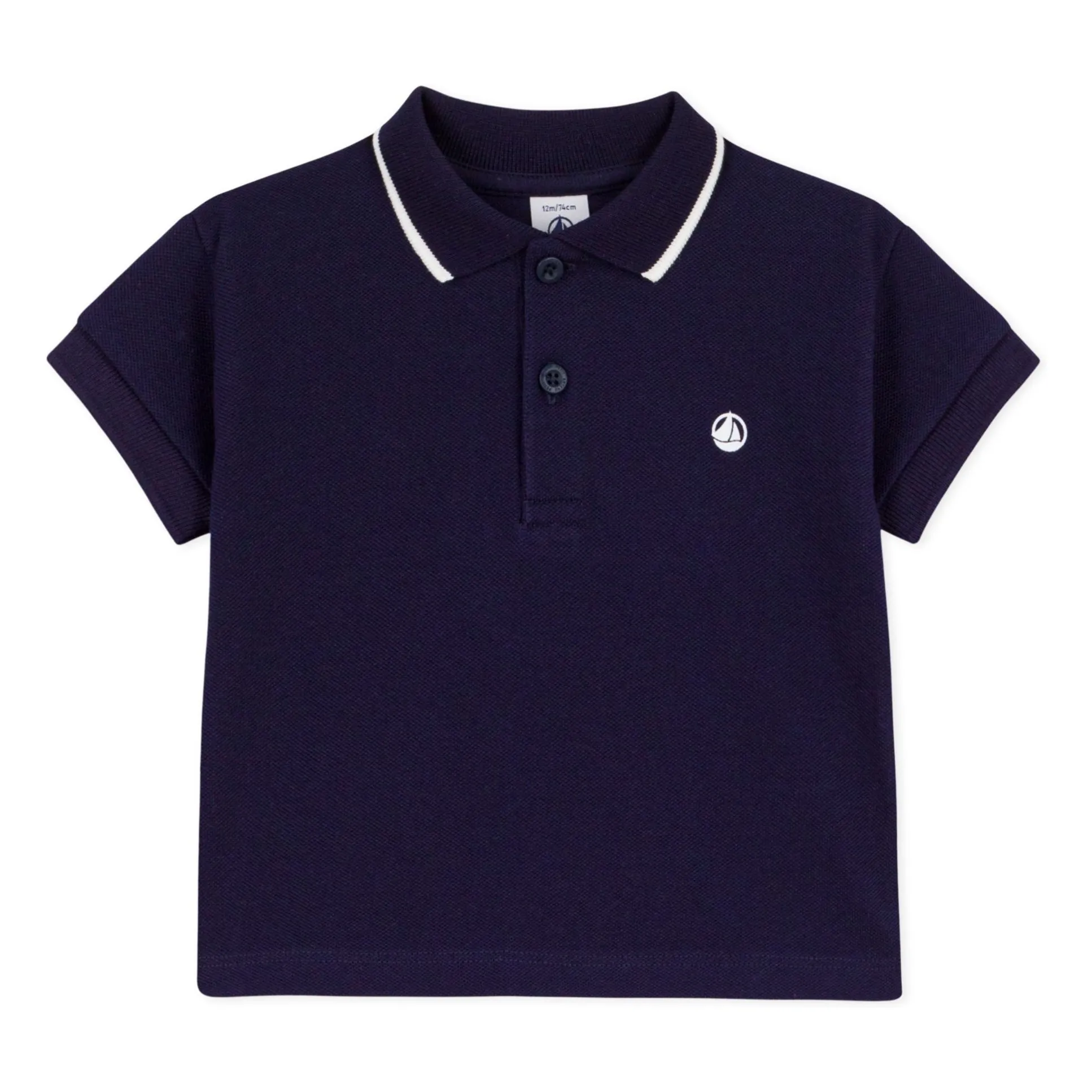 Petit Bateau Men's Midnight Blue Organic Cotton Baby Polo Shirt