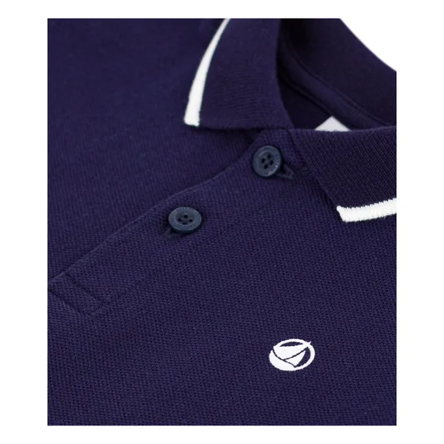 Organic cotton baby polo shirt | Midnight blue