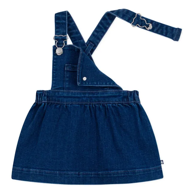 Vestido con peto vaquero de algodón orgánico | Azul