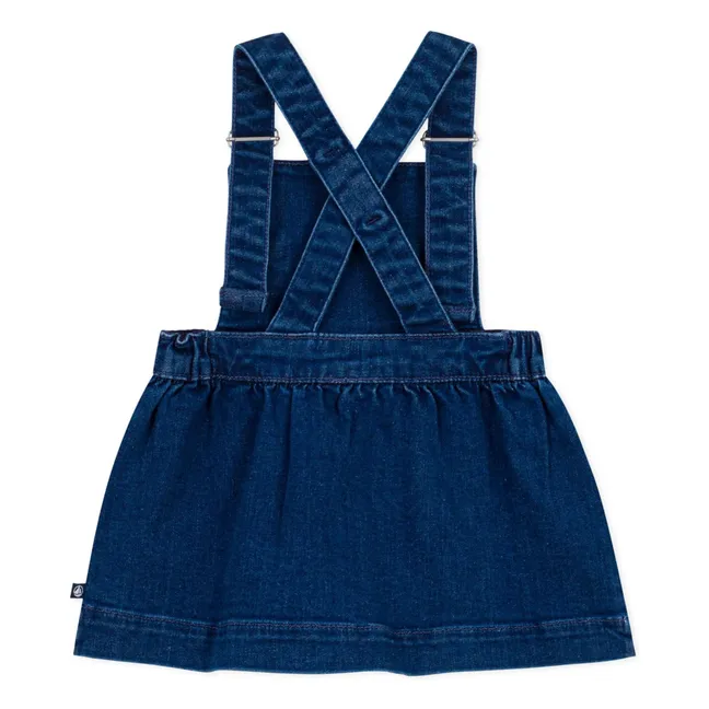 Vestido con peto vaquero de algodón orgánico | Azul