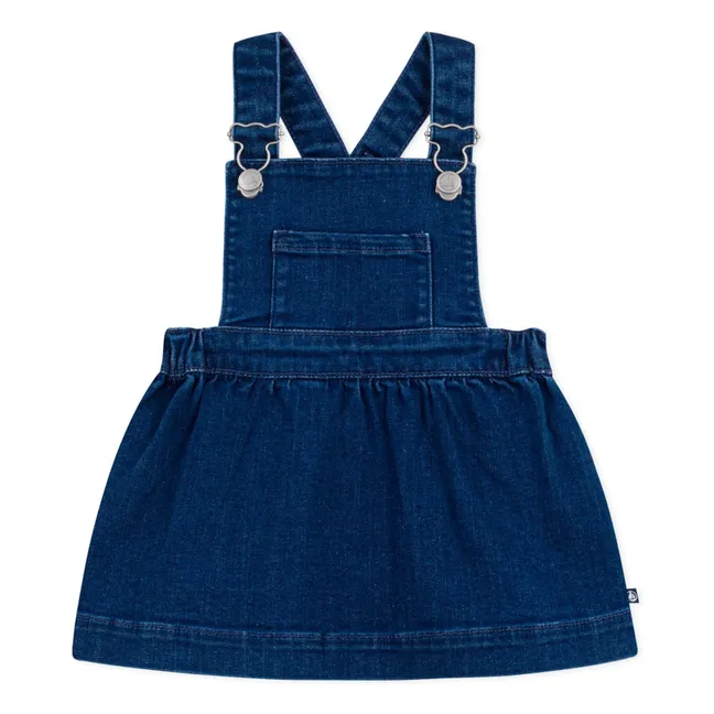 Vestido con peto vaquero de algodón orgánico | Azul