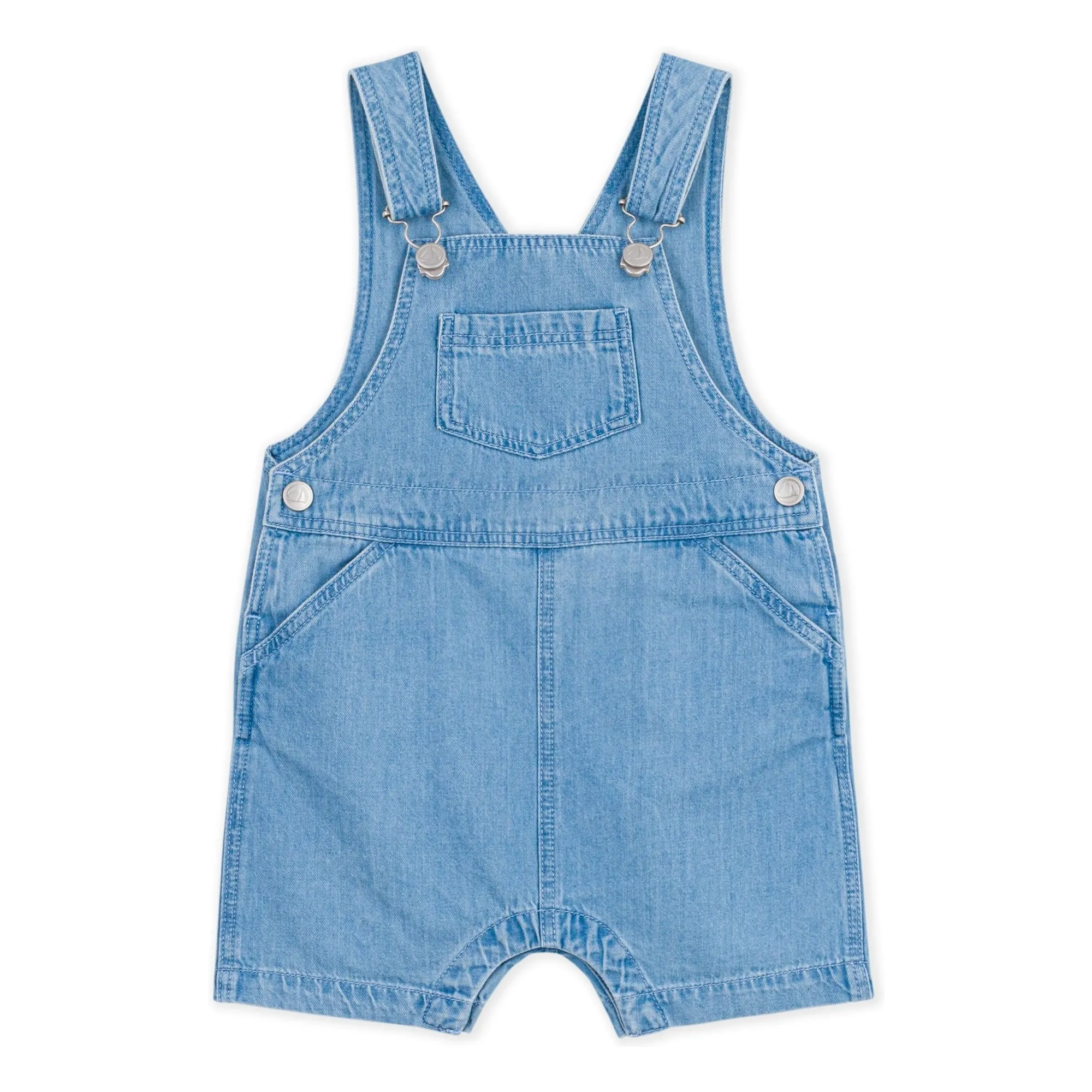Petit Bateau Boys Light Blue Denim Organic Cotton Dungarees