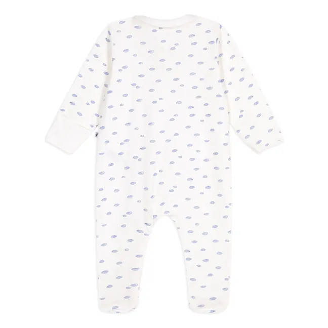 Pyjama Dors Bien Zippé Nuages Coton Bio | Blanc