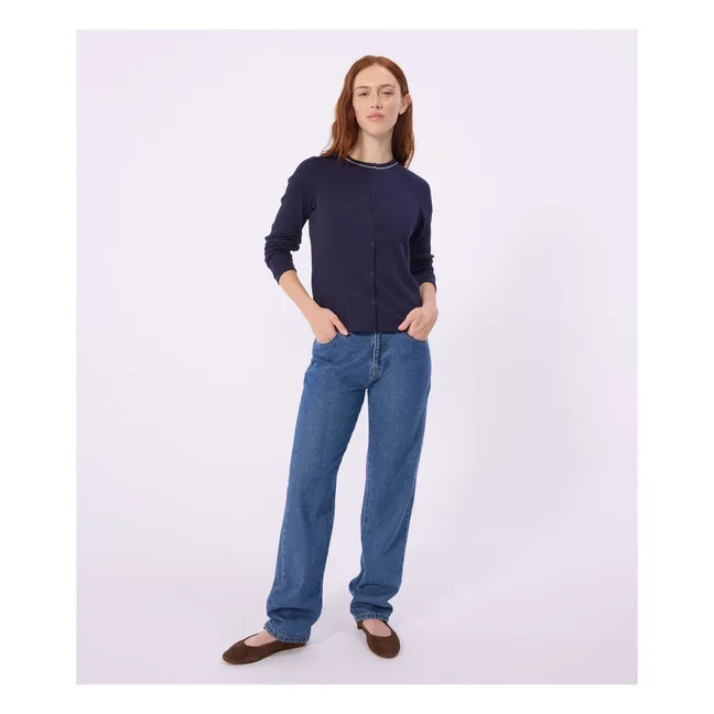 Cardigan Côtelé Uni | Bleu marine