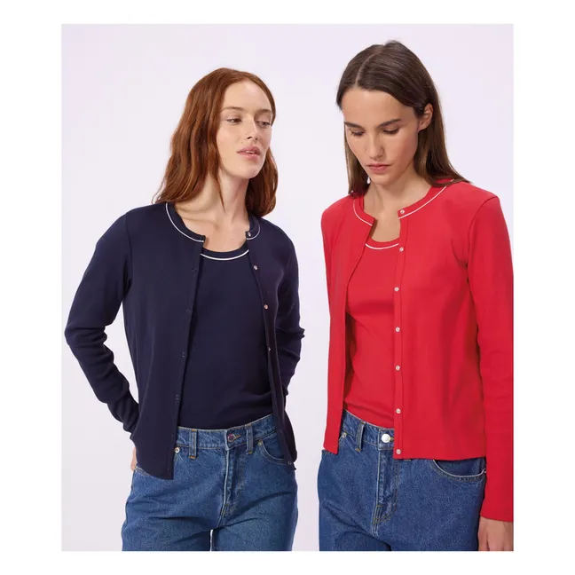 Cardigan Côtelé Uni | Bleu marine