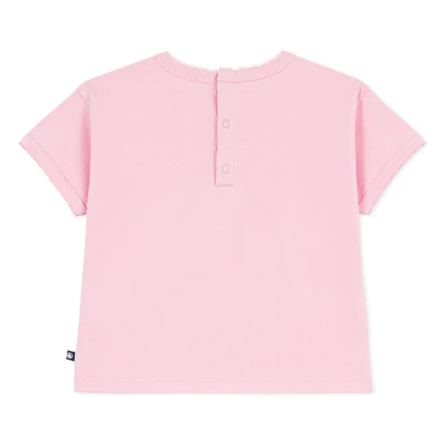 Camiseta Corazón de bebé de algodón ecológico | Rosa