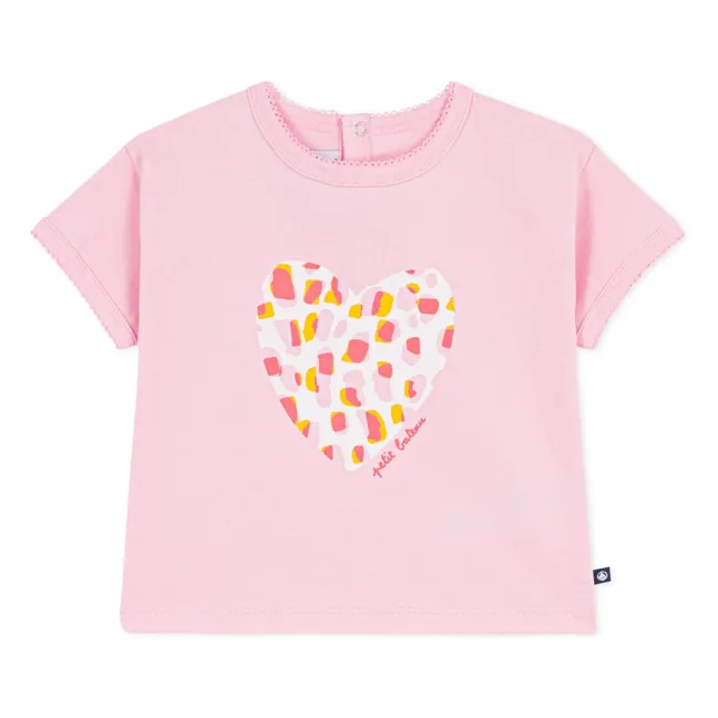 T-shirt Cœur Coton Bio Bébé | Rose