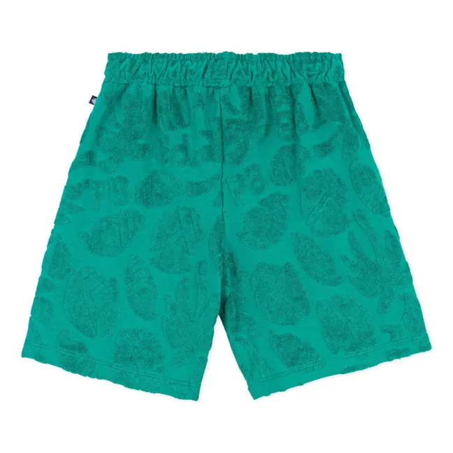 Bermuda Palmiers Eponge Coton Bio | Vert