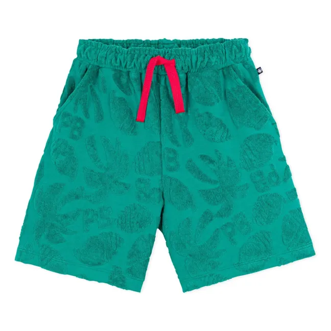 Bermuda Palmiers Eponge Coton Bio | Vert