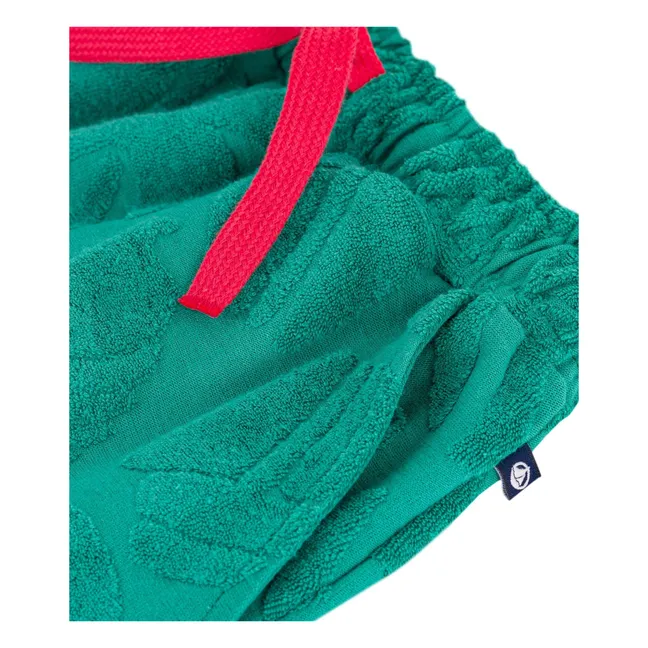 Bermuda Palmiers Eponge Coton Bio | Vert