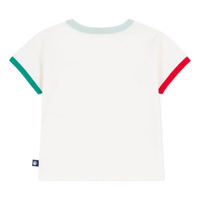 Maglietta Bel Eté in cotone organico a contrasto | Bianco